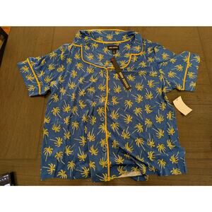 NWT Room Service Aspen Short Knit Pj Set In Martime Palm - Maritime Palm size L